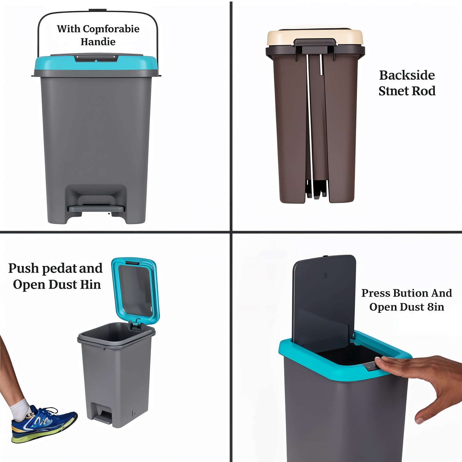 Apex Push N Pedal Plastic Dustbin 10l Capacity (1 Pc) Apex Push N Pedal Plastic Dustbin 10l Capacity (1 Pc)